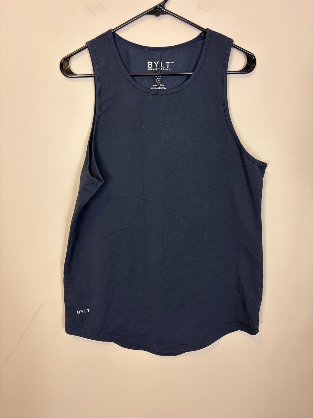 BYLT Basics Men’s Drop Cut Navy Tank Top Medium